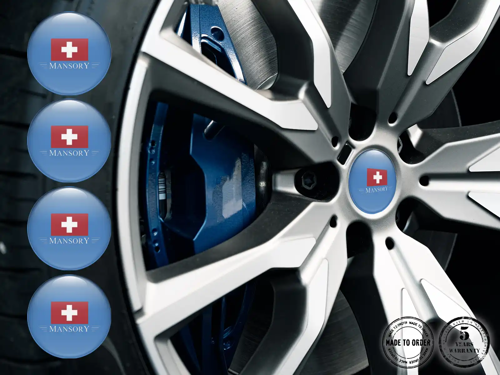 Mansory Calcomanías de Rueda Edición Pegatinas de Silicona Racing